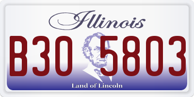 IL license plate B305803