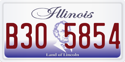 IL license plate B305854