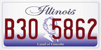 IL license plate B305862
