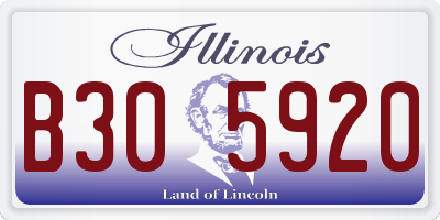 IL license plate B305920