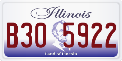 IL license plate B305922