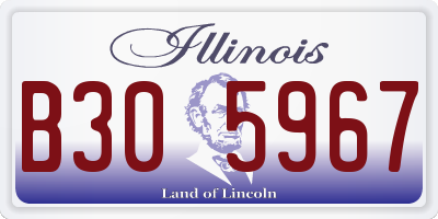 IL license plate B305967