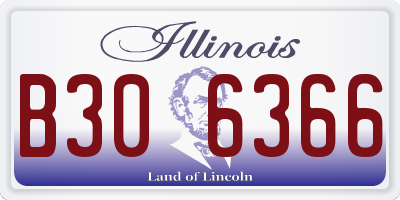 IL license plate B306366