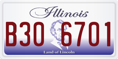 IL license plate B306701