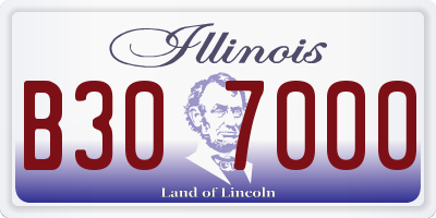IL license plate B307000
