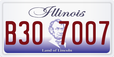 IL license plate B307007