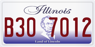 IL license plate B307012