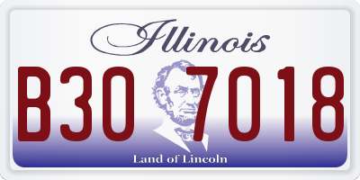 IL license plate B307018
