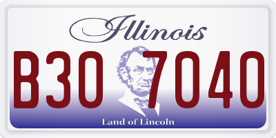 IL license plate B307040