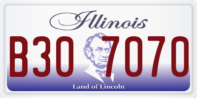 IL license plate B307070