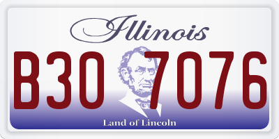 IL license plate B307076