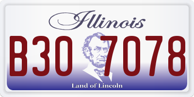 IL license plate B307078