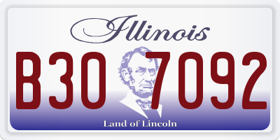 IL license plate B307092