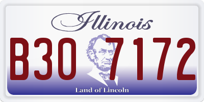 IL license plate B307172