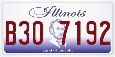 IL license plate B307192