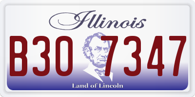 IL license plate B307347