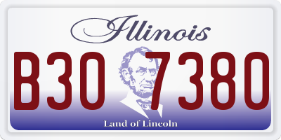 IL license plate B307380