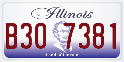 IL license plate B307381
