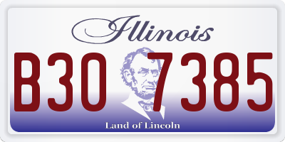 IL license plate B307385