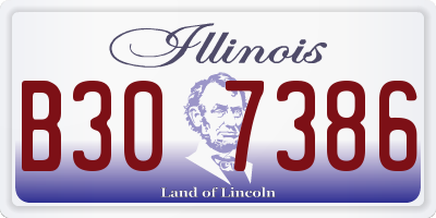 IL license plate B307386
