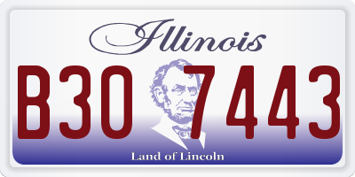 IL license plate B307443