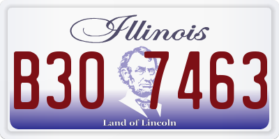 IL license plate B307463