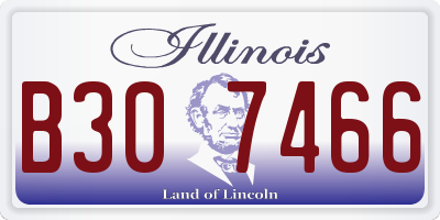 IL license plate B307466
