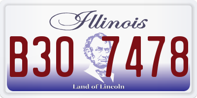 IL license plate B307478