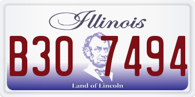 IL license plate B307494