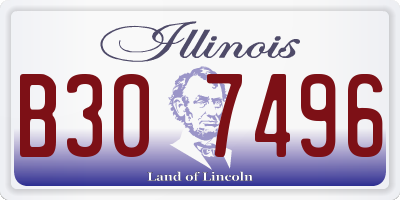 IL license plate B307496