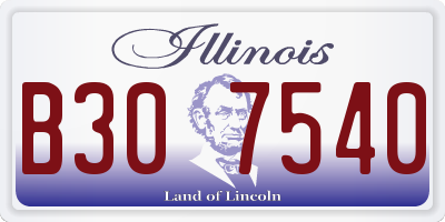 IL license plate B307540