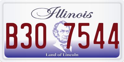 IL license plate B307544