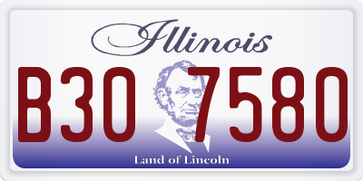 IL license plate B307580