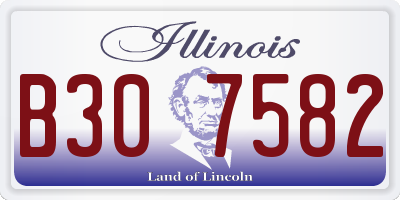 IL license plate B307582
