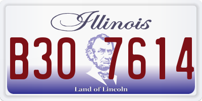 IL license plate B307614