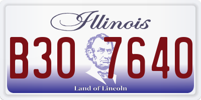 IL license plate B307640