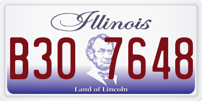 IL license plate B307648