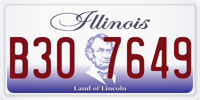 IL license plate B307649