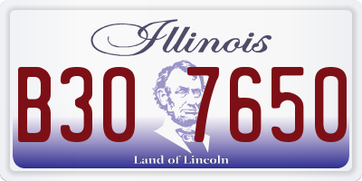 IL license plate B307650