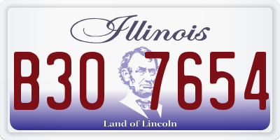 IL license plate B307654