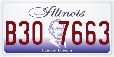 IL license plate B307663