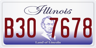 IL license plate B307678