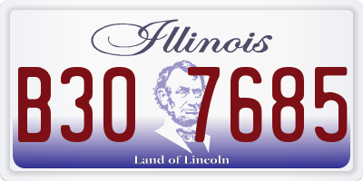 IL license plate B307685