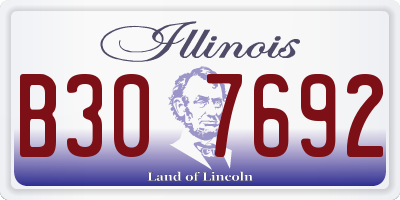 IL license plate B307692