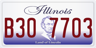 IL license plate B307703