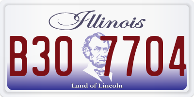 IL license plate B307704
