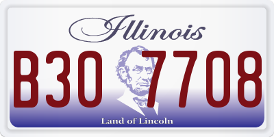 IL license plate B307708
