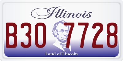 IL license plate B307728