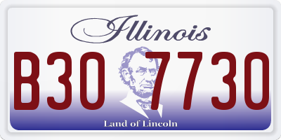 IL license plate B307730