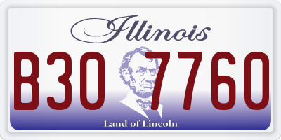 IL license plate B307760